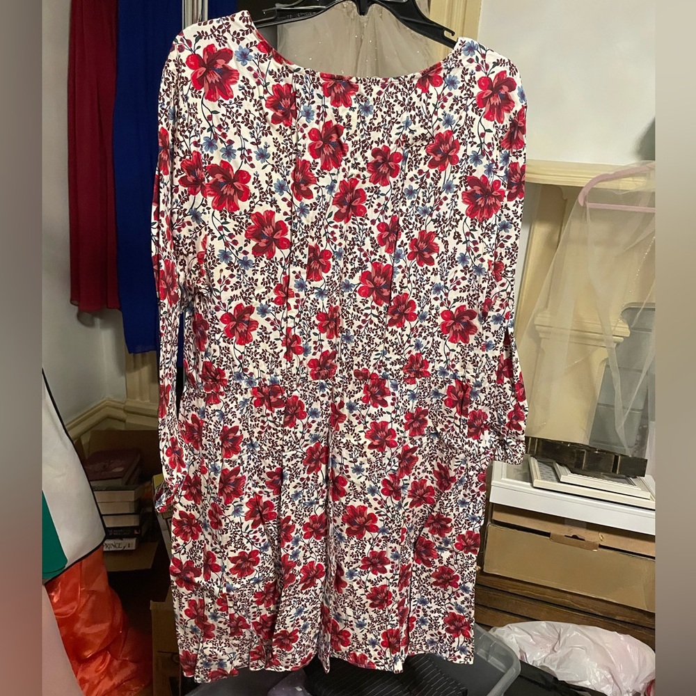 Old Navy Red & Blue Floral Dress - Picture 6 of 6